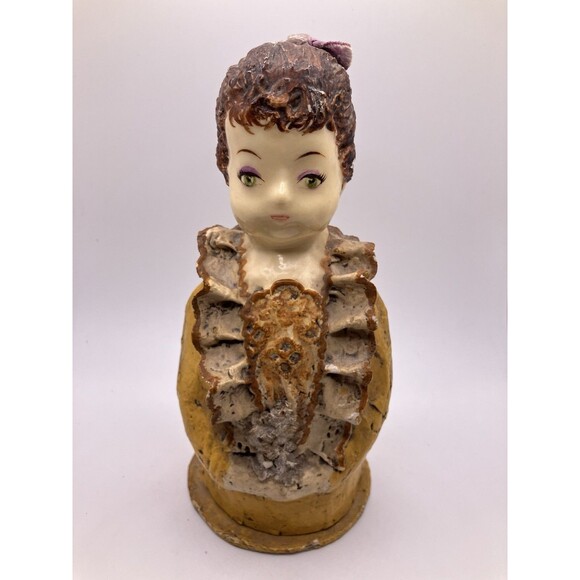 Mid Century Pin Cushion Antique Head Folk Art Paper Mache Sergios Mexico - READ - Picture 1 of 7